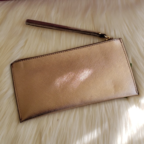 New Rose Gold Toucan Kate Spade Clutch Wristlet - Picture 2 of 4